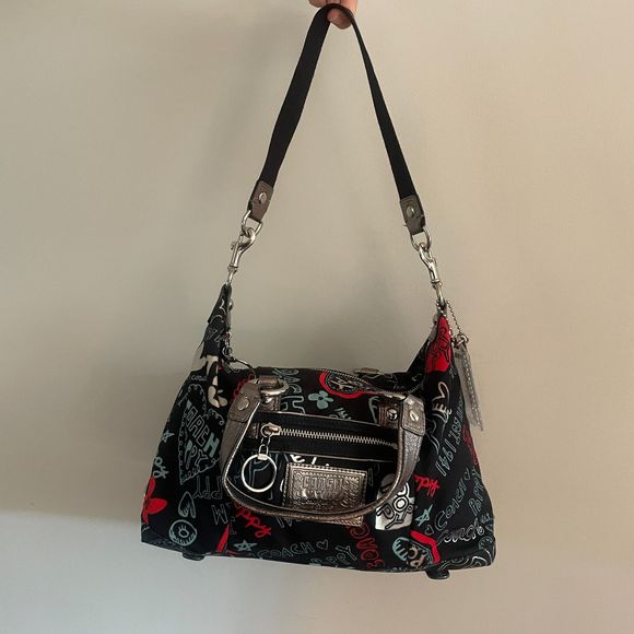 COACH POPPY GRAFFITI LUREX SATCHEL BAG #16200 - Picture 5 of 16